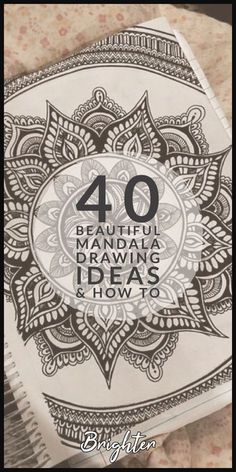 the front cover of an adult coloring book with text that reads 40 beautiful handmade drawing ideas