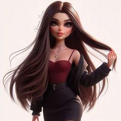 Aesthetic Long Hair, Christmas Wallpaper Iphone Cute, Y2k Profile Picture, Doll Aesthetic, Dinner Dress Classy, Cartoon Girl Drawing, Painting Of Girl, Beautiful Barbie Dolls, Girly Art Illustrations