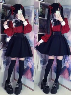 Yami Kawaii Outfit Ideas, Yami Kawaii Fashion, Kuromi Outfit, Gothic Kawaii