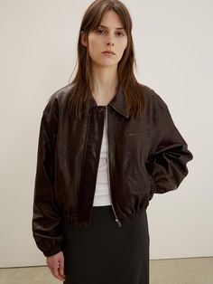 This is a minimal and modern blouson by MAISONMARAIS that is made out of high quality and sturdy material. With distinctive mood of the design and comfortable wear, you can style it for your chic and stylish daily outfit.- Natural texture on vegetable lambskin- Banding detail on the cuffs and hem- YKK zipper closure and real ox horn buttons Modern Cropped Jacket With Zipper For Work, Modern Cropped Jacket With Zipper Closure For Work, Modern Relaxed Fit Outerwear For Fall, Modern Cropped Jacket With Zipper For Fall, Sleek Cropped Jacket For Workwear In Fall, Sleek Cropped Jacket For Workwear And Fall, Sleek Cropped Jacket For Work And Fall Season, Modern Brown Outerwear For Spring, Modern Brown Spring Outerwear