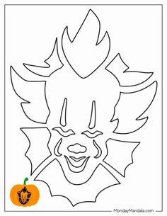 the face of a clown with an orange pumpkin