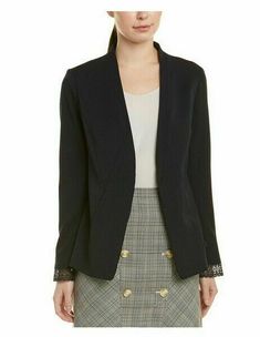 Womens Suit Jacket Midnight Blue Size 12 LAUNDRY By SHELLI SEGAL $179 - NWT   Suggested Retail Price: $179.00   Condition: New    Design details: vented cuffs with lace trim, vented back hem Single-button closure Shell: 63% polyester, 33% viscose, 4% elastane Lining: 100% polyester Machine wash   STOCK UP WITH OUR FANTASTIC $2.99 FLAT RATE SHIPPING PROMOTION! MIX n MATCH - Hundreds of items available!   No matter how many eligible items you buy, all items ship for just $2.99 TOTAL SHIPPING & Han Fitted Long Sleeve Blazer For Layering, Spring Career Long Sleeve Blazer, Tailored Outerwear For Spring Night Out, Tailored Outerwear For Night Out In Spring, Womens Suit Jacket, Womens Suit, Suit Jackets For Women, Mix N Match, Midnight Blue