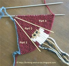 a close up of an object with knitting needles in front of it and instructions for how to knit