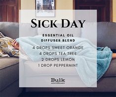 Essential Oil Blends For Diffuser Sick, Breathe Easy Diffuser Blend, Sick Day Essentials, Cold Sick, Best Smelling Essential Oils, Essential Oil Combinations, Essential Oil Diffuser Blends Recipes, Young Living Essential Oils Recipes, Sick Day