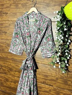 Plus Size Beach Wear, Robe For Women, Kimono Dressing Gown, Plus Size Beach, Kimono Floral, Gown Plus Size, Cotton Kimono, Boho Kimono, Bridesmaid Robes