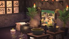 Acnh Japanese Room Ideas, Japanese Bedroom Animal Crossing, Acnh Zen Room, Goth Room Animal Crossing, Japanese Room Animal Crossing, Cozy Brunch, Acnh Inspiration