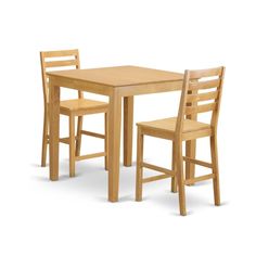 a table and two chairs are shown with one chair at the end, while the other is