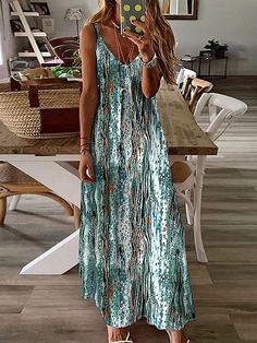 Maxi Dresses Dress Elegant Casual, Bohemian Dresses Long, Beach Holiday Dresses, Graphic Floral, Printed Summer Dresses, Dress Slip, Floral Graphic, Holiday Beach, Elegant Casual