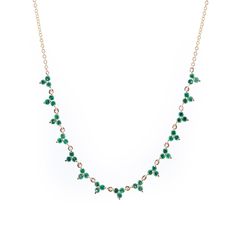 Metal: 14K White Gold Riviera Necklace, Necklace Elegant, Color Pop, Emerald, Fine Jewelry, White Gold, Yellow Gold, Necklaces, Yellow