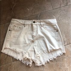 Brand New Ripped Jean Shorts. Never Worn And In Perfect Condition. For Further Discounts Bundle The The Shorts - 2 For $20 - 3 For $28 - 4 For $36 Birthday 15, Dirty White, Ripped Jean Shorts, White Jean Shorts, Jeans Color, White Denim, Short Girls, Ripped Jean, Ripped Jeans