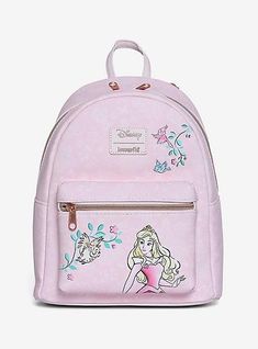 Walk with this Mini backpack once upon a dream! From Disney's Sleeping Beauty and featuring a pink Aurora sketch design with birds and flowers. 9.75" x 4.75" x 10.5" Polyurethane/metal Imported Disney Style Backpack With Zipper Closure, Disney Backpack With Adjustable Strap, Daily Use Disney Backpack, Disney Backpack For Daily Use, Aurora Sketch, Sketch Mini, Disney Princess Backpack, Sleeping Beauty Aurora