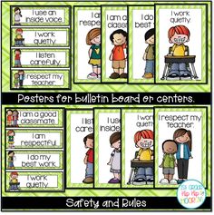 posters for bulletin board centers with pictures of children