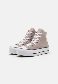 Converse CHUCK TAYLOR ALL STAR LIFT PLATFORM - Sneakers high - stone/white/black Converse That Go With Everything, Converse Women, Converse Platform, Converse Trainers, Converse Shoes Womens, Hoka Shoes