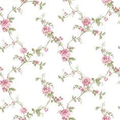 a white background with pink flowers and green leaves