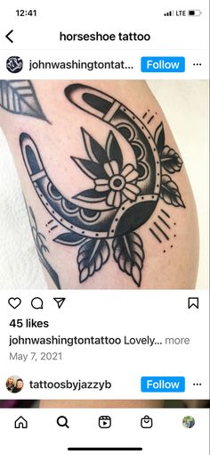 two screenshots showing different tattoos on the same person's arm and shoulder