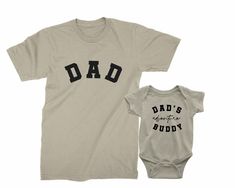 🏆 BESTSELLER 🏆 TeeLikeYours©️ ➽ Price per item.  ➽ Add each shirt separately to your shopping cart. ➽ DESCRIPTION: This T-shirt Set makes the perfect gift for: CHRISTMAS  FATHER'S DAY  , BIRTHDAY  or any other Occasion or Holiday! Get this funny outfit for: 🐤 New Dad & Baby  ➽ PRODUCTION + SHIPPING: *SAME DAY PRODUCTION + SAME DAY SHIPPING /if order is placed by 12PM PST/, except SUNDAY - USPS First Class 1-5 business days (2-3 days average) - USPS Priority Mail 1-2 Business days *INTERNATION Father's Day Personalized Matching T-shirt, Father Son Matching Shirts, Matching Sibling Outfits, Newborn Onesies, Dad Baby, Gift For Father, Personalized Gifts For Mom, Funny Outfits, Matching Tees