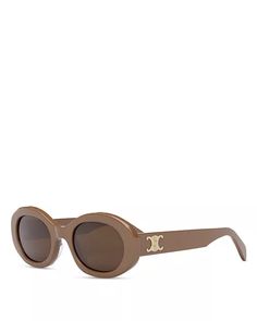 CELINE - Triomphe Oval Sunglasses, 52mm Celine Triomphe, Cool Glasses, Celine Sunglasses, Crocodile Bags, Fashion Portfolio, Brown Brown, Oval Sunglasses, Accessories Sunglasses, Designer Sunglasses