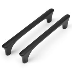 two black handles on white background