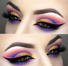 Make Up Designs, Drag Make-up, Dramatic Eye Makeup, Make Up Inspiration, Eye Makeup Ideas, Smink Inspiration, Colorful Eye Makeup, Bold Makeup