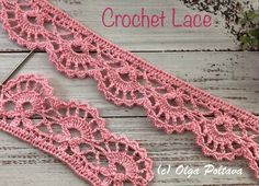 the crochet lace is being worked on