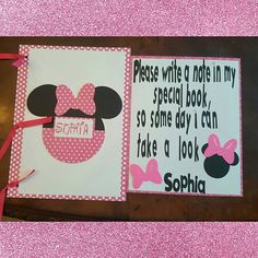 two greeting cards with minnie mouse on them