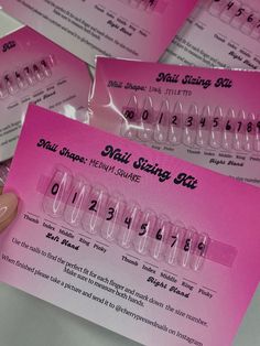 Sizing For Press On Nails, Acrylic Nail Press On, How To Price Press On Nails, Press On Mail Packaging, Press On Nail Price List, Starting A Press On Nail Business, Selling Press On Nails, Diy Press Ons, Press On Nail Sizing Chart