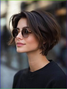 Discover the versatility and style of short layered haircuts, a perfect choice for those looking for a chic, low-maintenance hairstyle. Explore various styles, from pixie cuts to bobs, and find inspiration from Pinterest photos on how to personalize your look with layers, bangs, and color. Achieve a fresh, contemporary style with short layered haircuts tailored to your hair type. Short Gair Cut, Types Of Pixie Haircut, Chunky Short Hair, Long Pixie Haircut Straight Hair, Short Haircuts No Bangs, Off The Neck Hairstyles, Low Maintenance Women's Haircuts, Above Chin Haircuts, Bob 2024 Hair