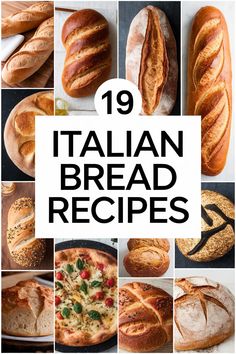 19 italian bread recipes with the title overlay