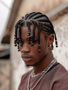 Explore 29 Diverse and Creative Black Men Cornrows Styles for All Events and Personalities Braids And Twists Mixed Together, High Top Braids Men Short, Black Guy Braids Men Hairstyles, African Men Hairstyles, Lightskin Haircuts, Blk Hairstyles, Make Hairstyles, Black Men Cornrows, Temp Fade