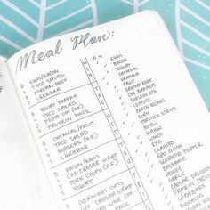 the meal planner is open and ready to be eaten