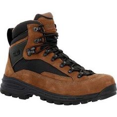 Rocky Men's Mtn Stalker Pro 6" Soft Toe WP Mountain Boot -Brown- RKS0643 8 / Medium / Brown - Overlook Boots Nubuck Leather, Mountaineering, Medium Brown, Brown Boots, Trekking, Rocky, On Sale, Ships, Boots