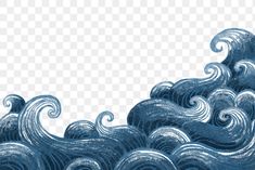 an ocean wave with blue water and white waves on the bottom, as if it were painted