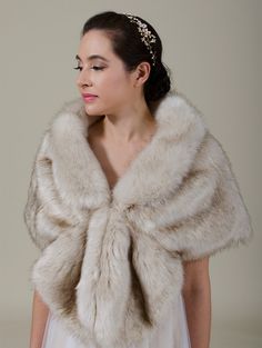 Beige faux fur wrap B006-Beige Faux Fur Bolero, Fur Bolero, Faux Fur Shrug, Faux Fur Cape, Faux Fur Shawl, Fur Shrug, Faux Fur Stole, Bridal Shrug, Faux Fur Wrap