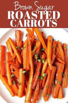 brown sugar roasted carrots on a white plate