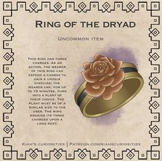 the ring of the drydd is shown in this image with an ornate border around it