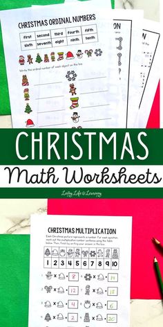 christmas math worksheets for kids to practice their addition skills and help them learn numbers