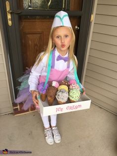 Five Year Old Halloween Costume, Ice Cream Vendor Costume, Ice Cream Server Costume, Ice Cream Parlor Costume, Ice Cream Seller Costume, Halloween Ice Cream Costume, Ice Cream Shop Costume, Family Ice Cream Costume, Toddler Ice Cream Costume