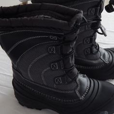 These Are Adorable And Winter Is Just Around The Corner.. Lined Inside And The Color Is Black.. Us Size 4.. #H The North Face Boots, North Face Boots, The North Face Shoes, North Face Shoes, Black North Face, Rain And Snow Boots, Around The Corner, Snow Boots, 4 H