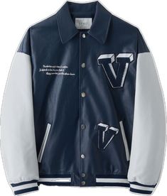 Varsity Jacket, Collage, Navy, Pins