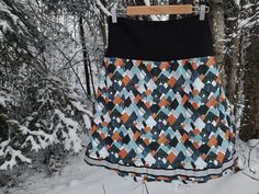 Our snow skirts are made from fleece. They feature a comfy fold over yoga waistband allowing a little adjustment on fit. These pull on easily over leggings or jeans and add a little warmth to your outside adventures!! Whether you are XC skiing, snowshoeing, kicksledding, chatting in the school pick up line or just going to get the mail, this skirt makes it extra fun and extra warm!  Reflective ribbon runs around the bottom of the skirt for safety in the darker days of winter.  Size XS: Waists 26 inches to 30 inches Size Small: 28 inches to 32 inches Medium: 32 inches to 36 inches Large: 34 inches to 38 inches XL: 38 inches to 42 inches *These have stretch!! Size questions or custom order? Please send a message!! Xc Skiing, Pick Up Line, Mountain Snow, Snow Skirt, Snow Mountain, Snow Shoes, Fold Over, The School, Just Go