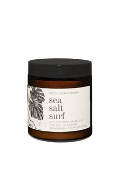 Broken Top Candle Company Sea Salt Surf Soy Candle 4oz Cotton Core, Small Business Gifts, Travel Candles, Salt Air, Amber Glass Jars, Sweet Cream, Natural Soy Candles, Clean Scents, Linen Spray