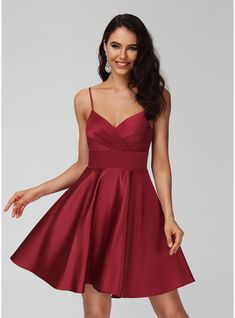 JJ's House Pleated Satin V-Neck <=100 Spring Summer A-line General Plus Crossed Straps Simple Burgundy Height:5.8ft（176cm） Bust:32in（82cm）Waist:24in（61cm）Hips:35in（89cm） No Short Red Model Name:Katy  Height:5.7ft（173cm）  Bust:40in（101cm）  Waist:32in（83cm）  Hips:44in. #JJ's House #Pleated #Satin #VNeck #<=100 #Spring #Summer #Aline #General #Plus #CrossedStraps #Simple #Burgundy #No #Short #Red Red A-line Mini Dress, Red A-line Mini Dress For Banquet, Red Satin V-neck Party Dress, Elegant Red A-line Mini Dress, A Line Dress Short, Burgundy A-line Mini Dress For Summer, Pleated Satin Dress, Homecoming Dress Short, Sunday Clothes