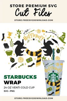 starbucks cup with the starbucks logo on it and other items surrounding it, including an image of