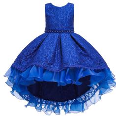 Girls Formal Party Princess Hi-Lo Bridesmaid Dress, Trailing Gown Design, Skirt Extends Behind The Dress Floral Lace Overlay, Embellished With Shiny Faux Rhinestone And Beads Decor,Hidden Back Zipper Closure, The Sash Is Attached At The Side Seams And Can Be Tied A Bowknot In The Back Made Of High Quality 85% Polyester+15% Cotton+Lace,Not Harm To The Child Skin,Very Soft And Comfortable,Skin Friendly And Breathable,Safe Material No Harm For Your Baby's Delicate Skin. Vestidos Color Rosa, Dress Children, Kids Christmas Party, Flower Girl Dress Lace, Girl Princess Dress, Wedding Dresses For Girls, Birthday Party Dress, Lace Flower