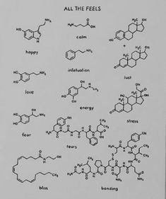 an image of the chemical formulas for all the feels