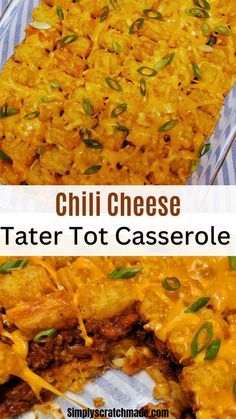 this cheesy tater tot casserole has been made in the microwave