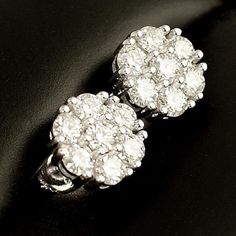 1.40 Carat VVS1 Clarity Moissanite Cluster Flower Earrings - Etsy