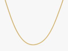 For a stylish look that goes with anything, this 14k Yellow Gold 2.0mm Cuban Curb Chain Necklace is what you need. This necklace features a thin design that is perfect for everyday wear—even on the beach or by the pool! Made with 14k Yellow Gold and available in multiple lengths, it is sure to complement any outfit or occasion you choose. • Material: 14k Solid Gold (Stamped 14K for authenticity) • Color Options: Yellow Gold • Chain Style: Cuban Curb Chain • Chain Width: 2.00 mm • Clasp Type: lob Curb Chain Necklace, Yellow Gold Chain, Necklace Sizes, Curb Chain, Chain Styles, Gold Yellow, Chains Necklace, Gold Chain, Gold Chains