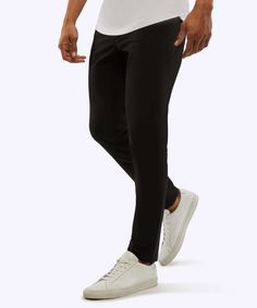 Meet the AO 5-Pocket Pant, our answer to your requests for everyday versatility and all-day comfort. Featuring our unique Versaknit™ fabric, these pants deliver outstanding 4-way stretch, fit retention, and breathability. Modeled on the slim-fit design of our popular AO Joggers and AO Pants, the AO 5-Pocket Pant represents a perfect blend of style and function. With its modern lifestyle design, expect excellence in every stitch. MATERIAL & CARE Versaknit™ 53% Elastomultiester, 47% Polyester Mach Black Mid-rise 4-way Stretch Bottoms, Black Mid-rise Bottoms With 4-way Stretch, Functional Mid-rise Elastane Pants, Black Stretch Tapered Leg Pants, Black Stretch Bottoms For Business Casual, Black Elastane Tapered Leg Bottoms, Black Tapered Leg Elastane Bottoms, Black Pants With 4-way Stretch And 5-inch Inseam, Black Tapered Leg Dress Pants In Elastane