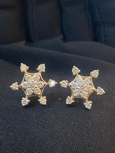 ad eBay - Find many great new & used options and get the best deals for Pave 1.50 Carats Round Brilliant Cut Diamonds Star Stud Earrings In 585 14K Gold at the best online prices at eBay! Free shipping for many products!